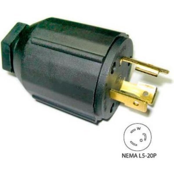 Conntek Conntek 60307, 20-Amp Locking Assembly Plug with NEMA L5-20P Male End, 2 Pole- 3 Wire 60307
